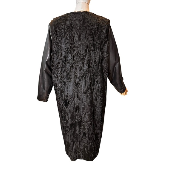 VINTAGE 80s' LOUIS-GUY GIROUX SUEDE/LEATHER/ASTRAKHAN FUR VEST & COAT (SZ 12) - Picture 15 of 16